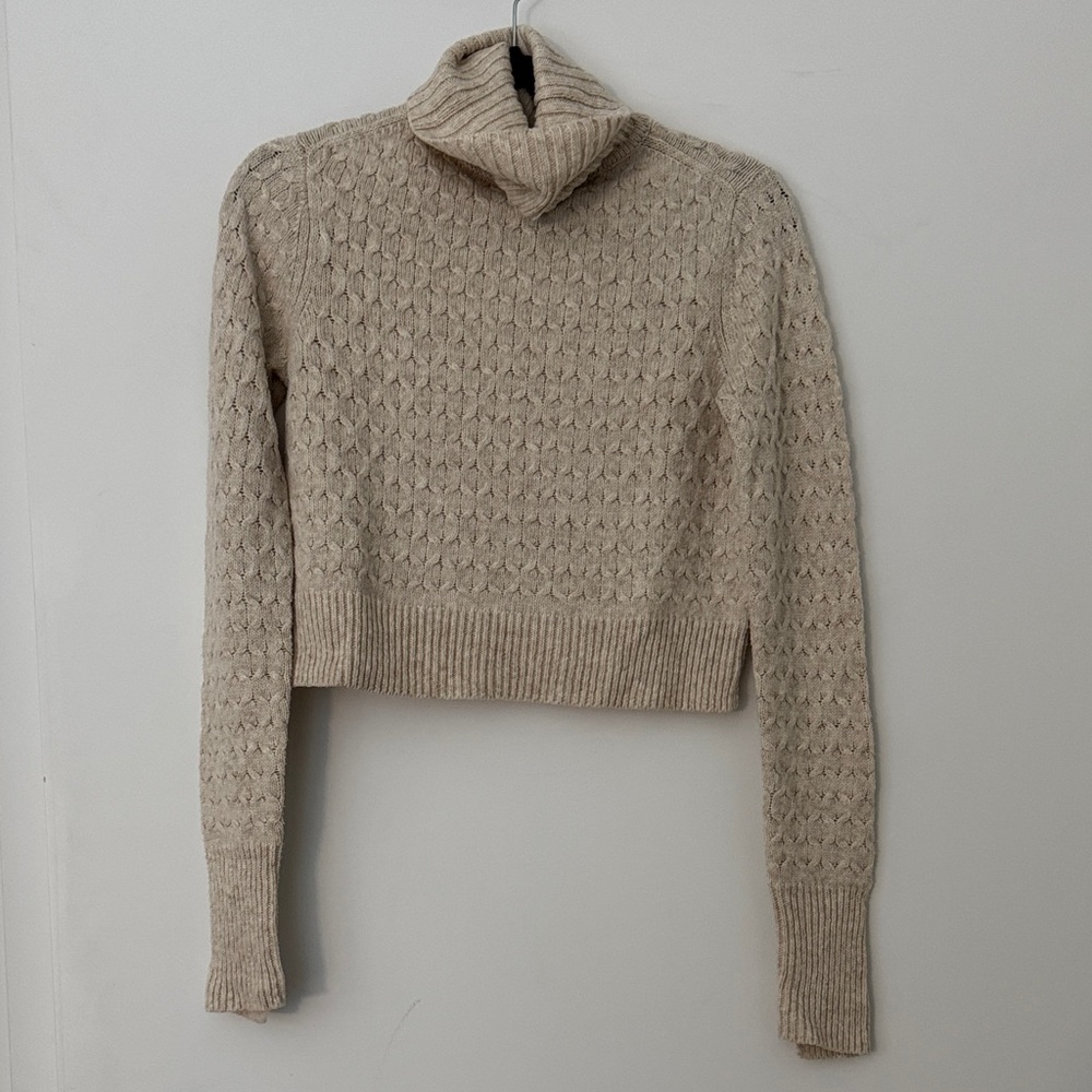 A.L.C. Cream Cropped Turtleneck Sweater XS